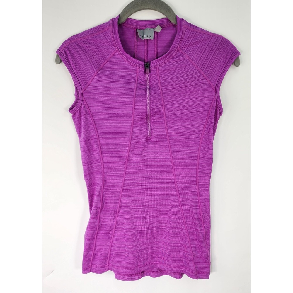 ATHLETA Pacifica UPF Top Women's XXS Rash Guard 1/2 Zip Fuchsia
